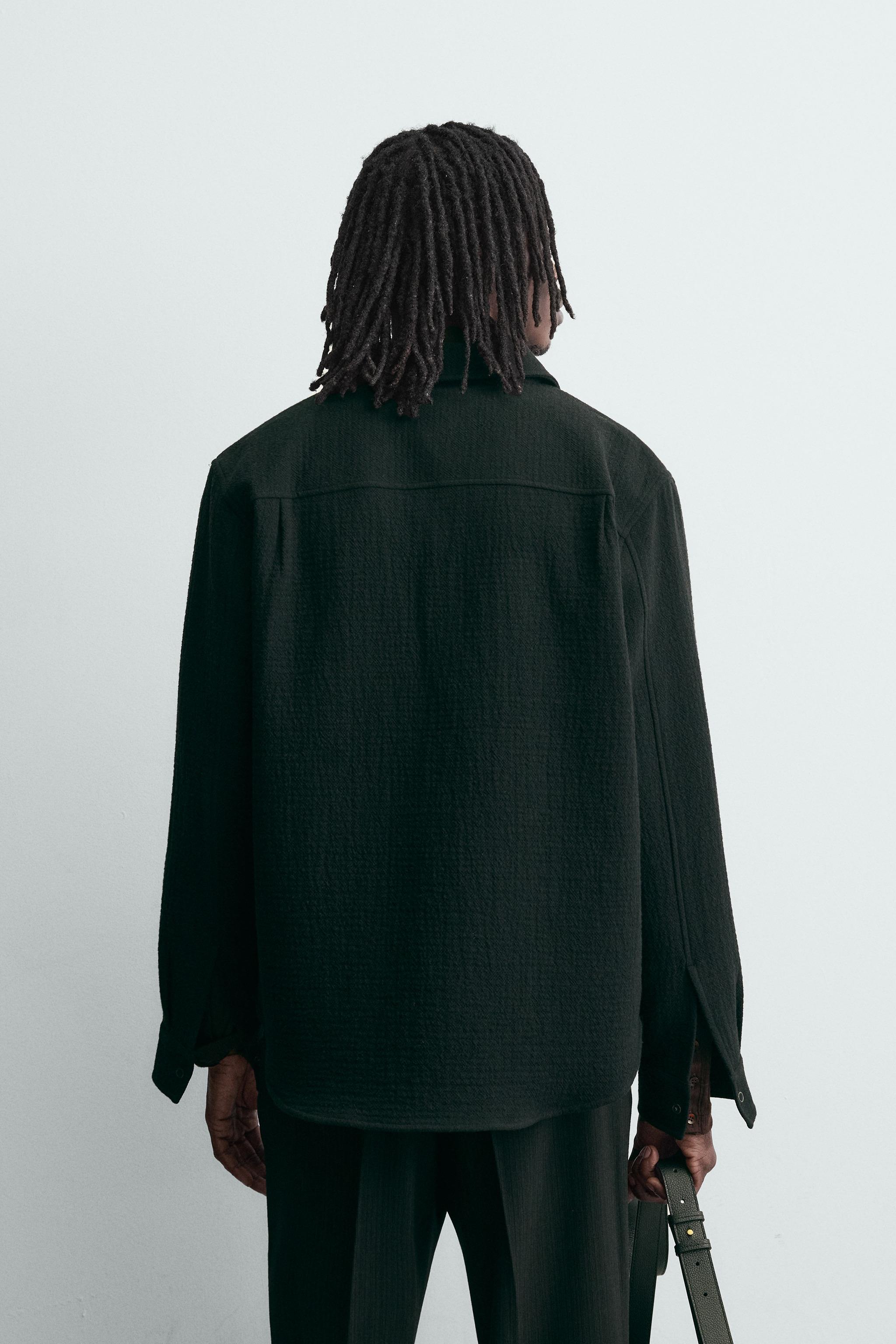 RELAXED FIT TEXTURED OVERSHIRT